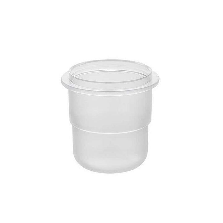 58 mm clear dosing cup for catching and weighing ground coffee, 140 ml