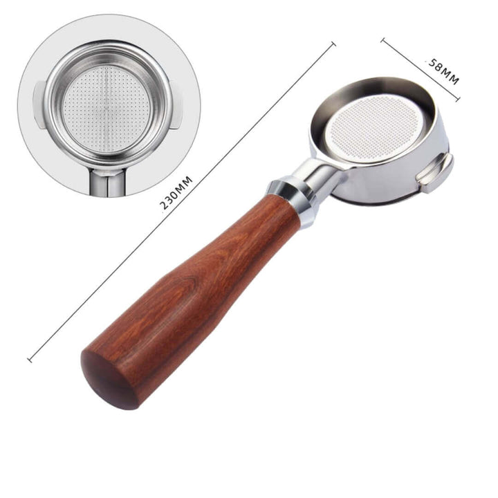 Quality Life Coffee 店內精選 - 58mm E61 咖啡機無底手柄 不銹鋼 58mm Portafilter 咖啡手沖器材