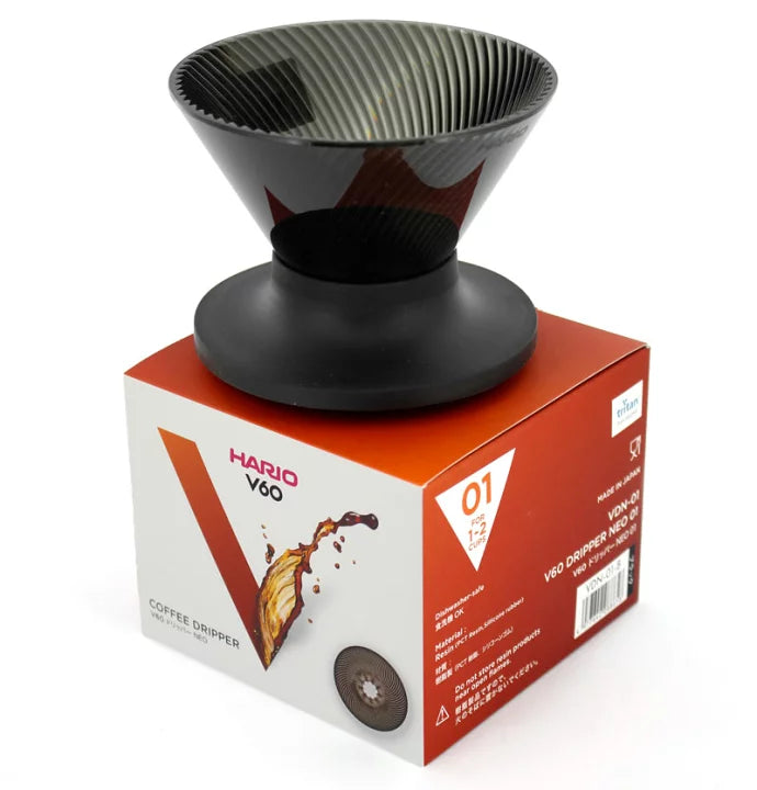 Hario V60 NEO 01 濾杯｜72 條極細肋條高速排水、甜感更清晰的 1–2 杯手沖神器 VDN‑01‑B