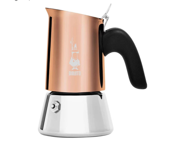 Bialetti New Venus Stainless Steel Moka Pot — 2 / 4 Cups, Silver / Copper