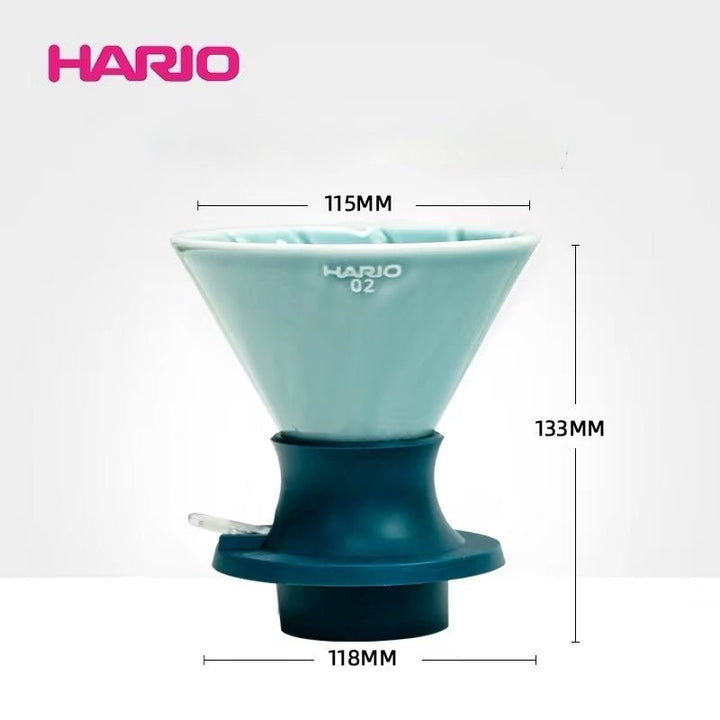 HARIO V60 Ceramic Switch Dripper SSDL-02 – Ice Crackle Blue / Samurai Black