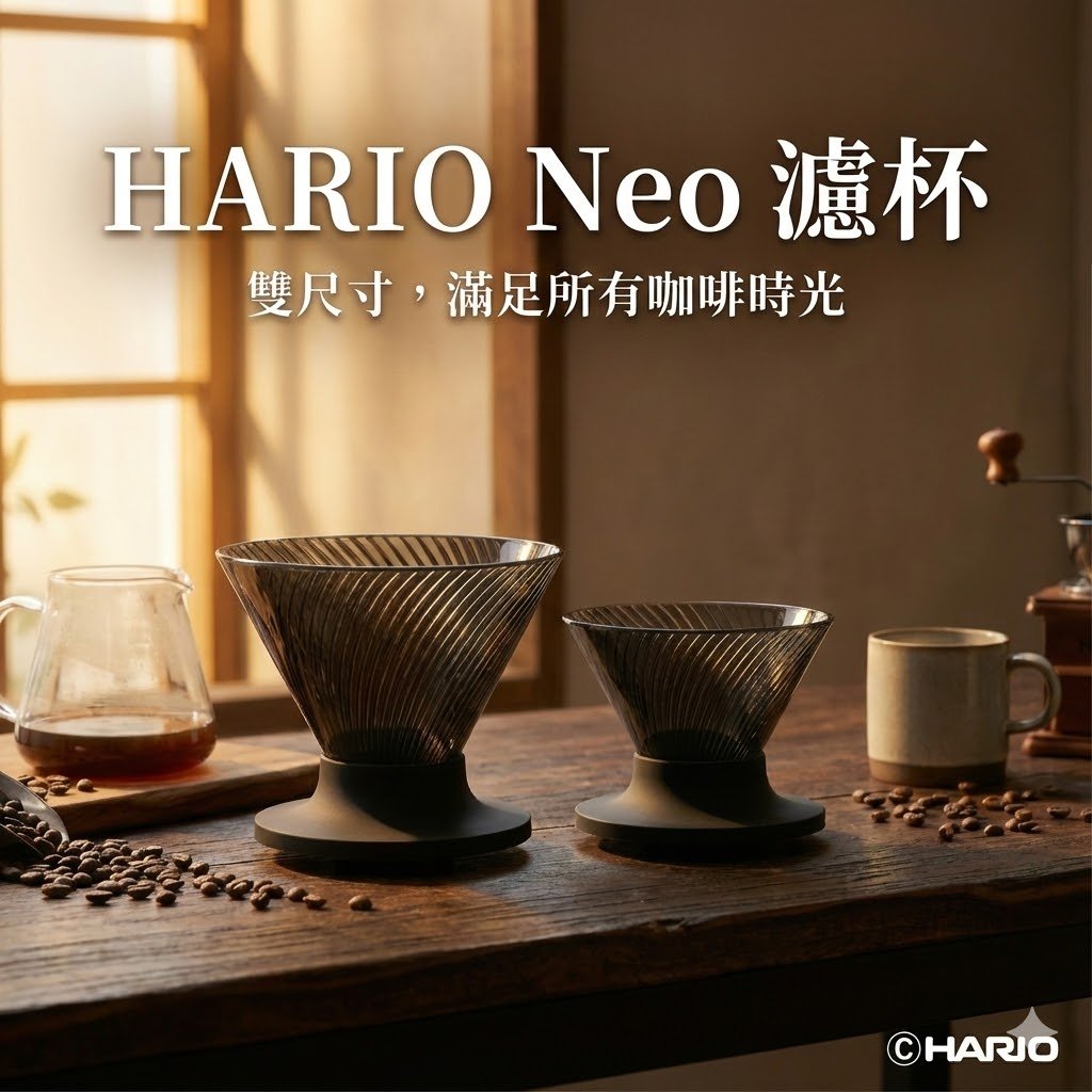 Hario V60 NEO 01 02 濾杯｜72 條極細肋條高速排水、甜感更清晰的手沖神器