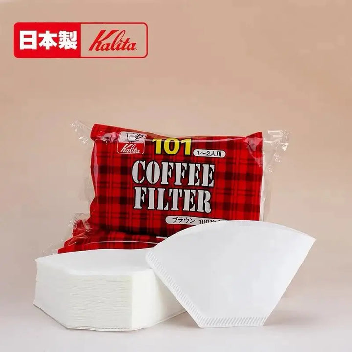 Quality Life Coffee 店內精選 - 日本原裝 Kalita Fan Shaped 梯形白色濾紙 101 102 103 100pcs 101 咖啡手沖器材