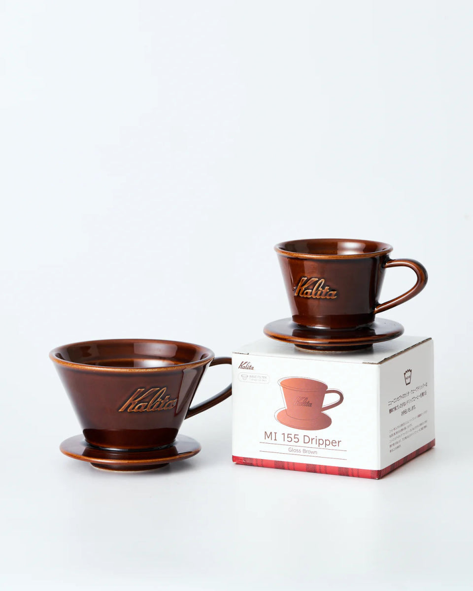 Kalita MI155/MI185 美濃燒陶瓷濾杯 Mino-yaki Dripper 亮啡色｜日本製手沖咖啡濾杯 1-2人/2-4人份