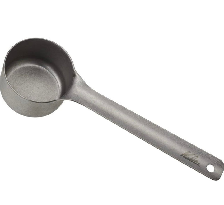 Kalita Tsubame L sandblasted stainless coffee scoop, matte silver long handle