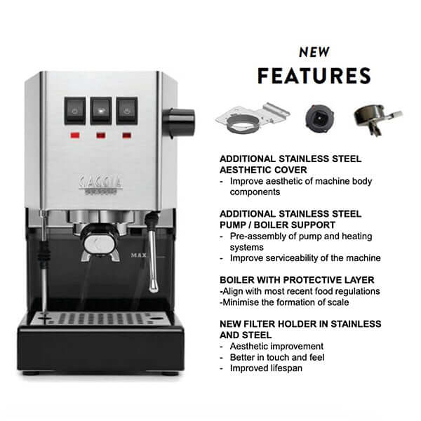 <Made in Italy> Gaggia Classic Evo 2023 Espresso Machine 半自動咖啡機 - Quality Life Coffee