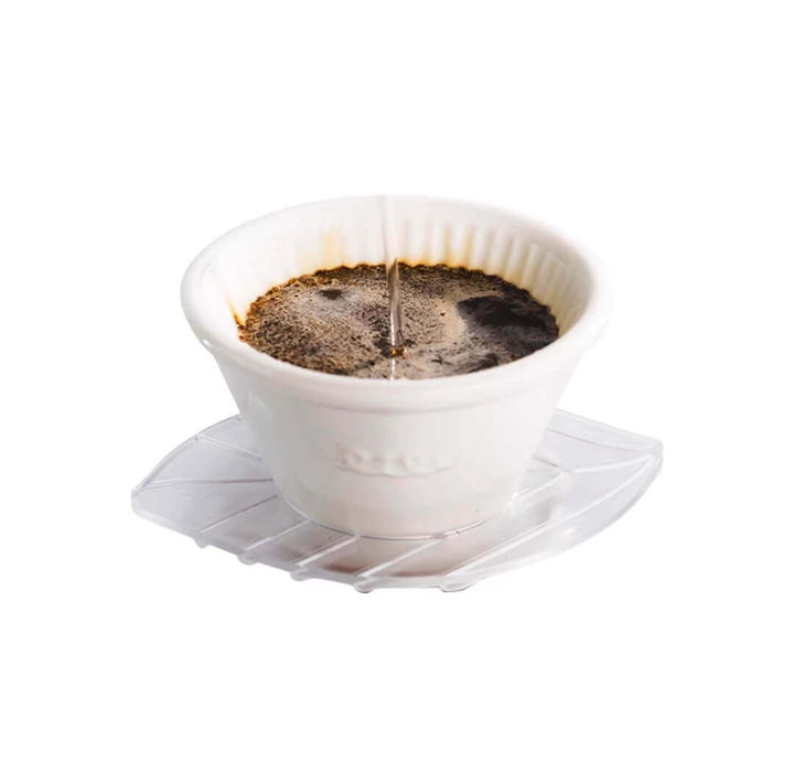 Quality Life Coffee 店內精選 - 粒粒mini陶瓷濾杯2.0 mini 帶肋骨蛋糕濾杯 精美禮盒 Coffee Dripper 冰川白 咖啡手沖器材