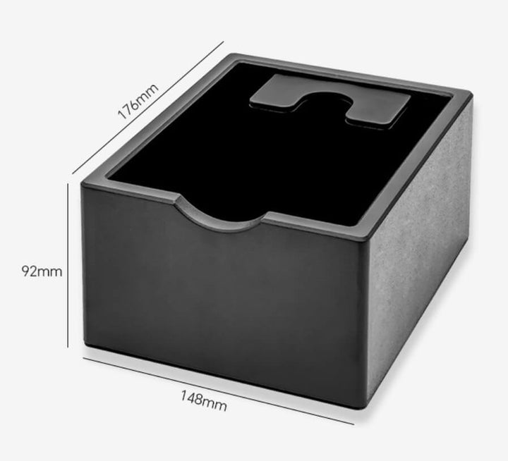 Espresso Knock Box with Tamping Station – Black / White