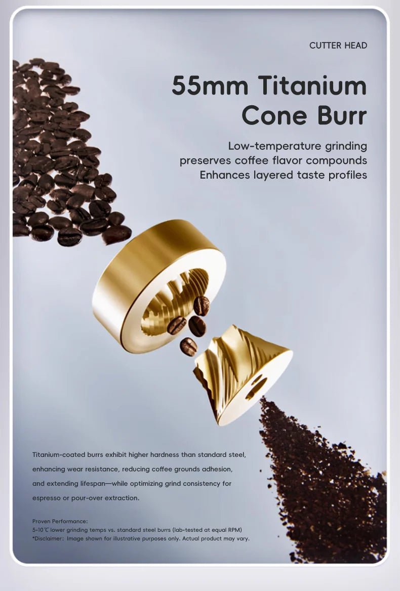 Starseeker E55pro 專業咖啡研磨機 | 55mm 鍍鈦錐刀 | 100段無段微調 | CNC 全金屬機身｜香港行貨