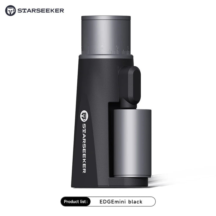 Starseeker EDGE mini portable electric grinder with 38mm conical burrs and USB-C charging