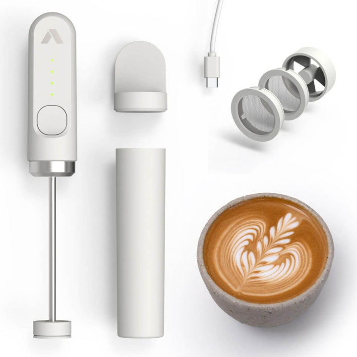 Quality Life Coffee 店內精選 - Subminimal NanoFoamer Lithium 奶泡器｜USB-C 充電雙速手持奶泡機｜香港一年保養｜家用咖啡拉花必備 (送咖啡豆1包) 黑 咖啡手沖器材