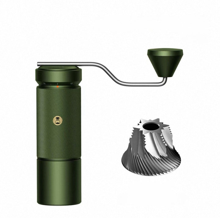 TIMEMORE manual coffee grinder in green with in-house designed burrs