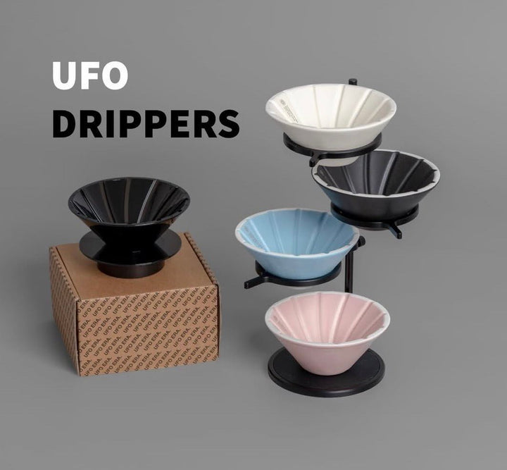 UFO Dripper ceramic pour-over dripper in sky blue