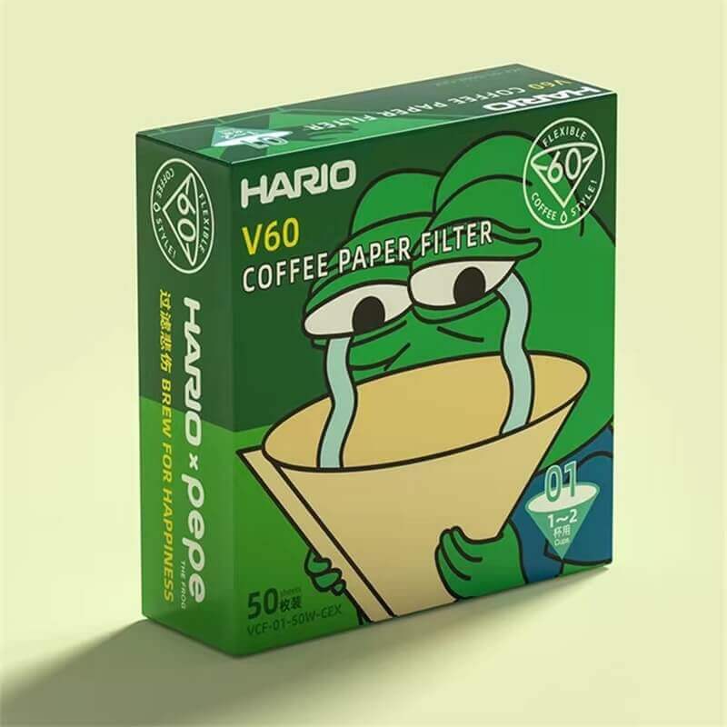 預購(4月頭發貨) 限量 日本HARIO X PEPE 悲傷蛙聯名限定手沖咖啡濾紙V60濾杯濾紙袋套裝 - Quality Life Coffee