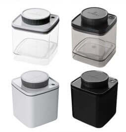 ANKOMN rotary vacuum coffee bean canister in translucent black, 0.6 L