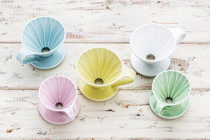 Quality Life Coffee 店內精選 - 日本有田燒 三洋 CAFEC 花瓣濾杯 Flower Dripper 01 02 藍 / 01 咖啡手沖器材