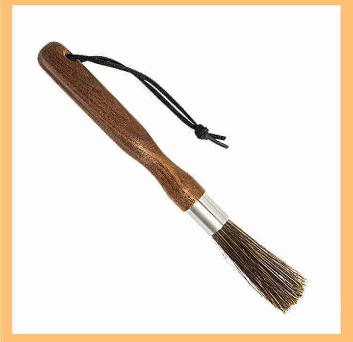 Black walnut grinder cleaning brush with hog bristles and long handle