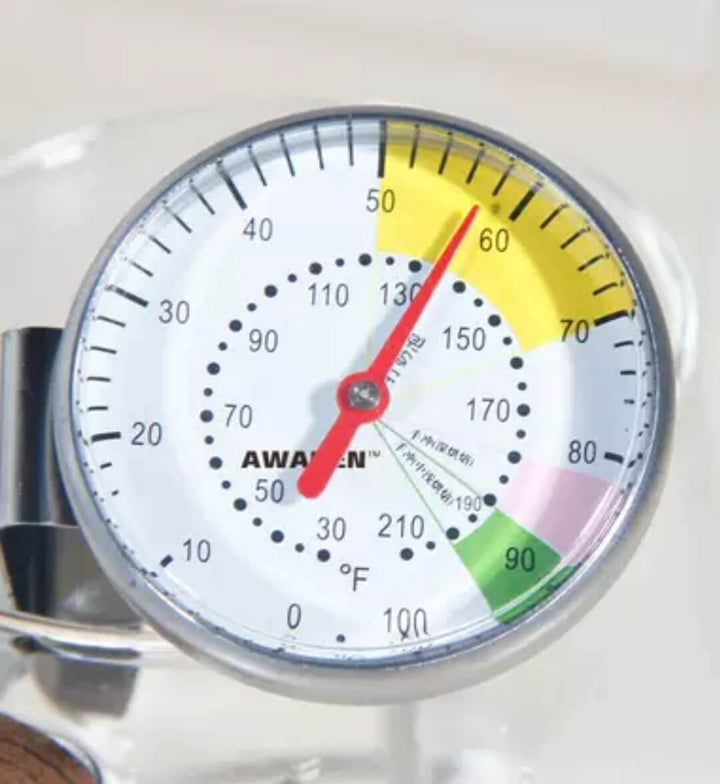 Stainless steel coffee and milk thermometer with detachable clip