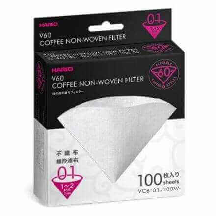 台灣限定款 HARIO V60不織布濾紙 01/02 錐形濾布 手沖咖啡濾袋 (1-2人份)、(2-4人份) 咖啡濾紙 - Quality Life Coffee