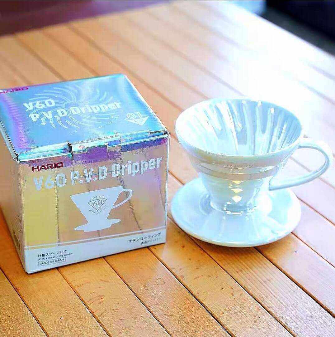 HARIO V60鈦白珠光濾杯 VDC-01-WO-TW 新品 鍍鈦 濾杯 Coffee Dripper - Quality Life Coffee