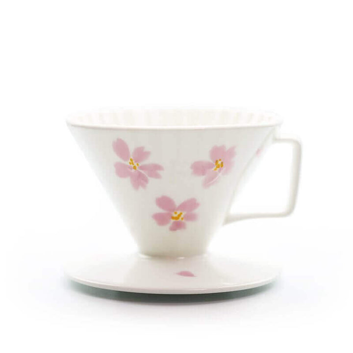 Quality Life Coffee 店內精選 - 限定版櫻花 骨瓷星芒濾杯「極」M1濾杯 錐形陶瓷濾杯 Kadou & Hasami 咖啡手沖器材
